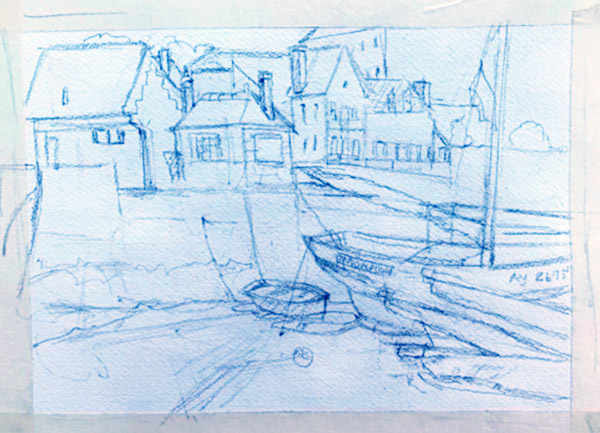 Brittany Art Retreat Harbor sketch